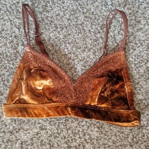 Xhilaration orange velvet triangle bralette